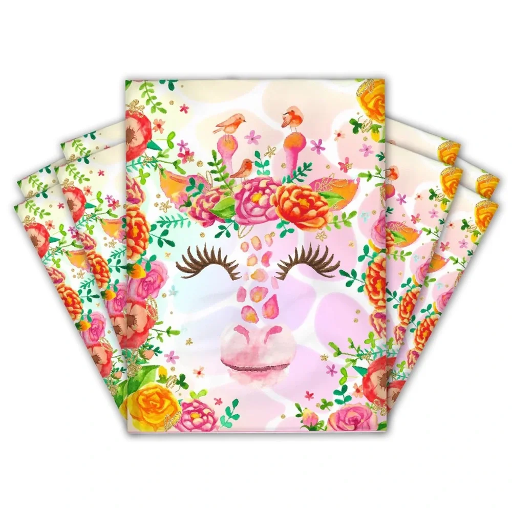 25 10X13 Poly Mailers Cute Floral Giraffe, Shipping Envelopes PRICE IS FIRM - Picture 7 of 8